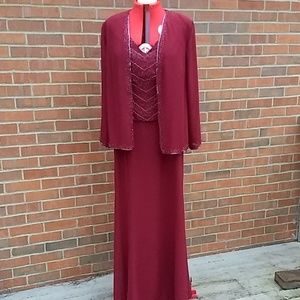 NWT 3XL May Queen faux 2pc chiffon dress w jacket